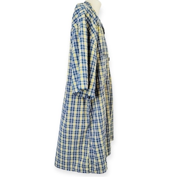 Pineapple Connection Blue Yellow Plaid Camp Shirt Size L - Picture 6 of 9